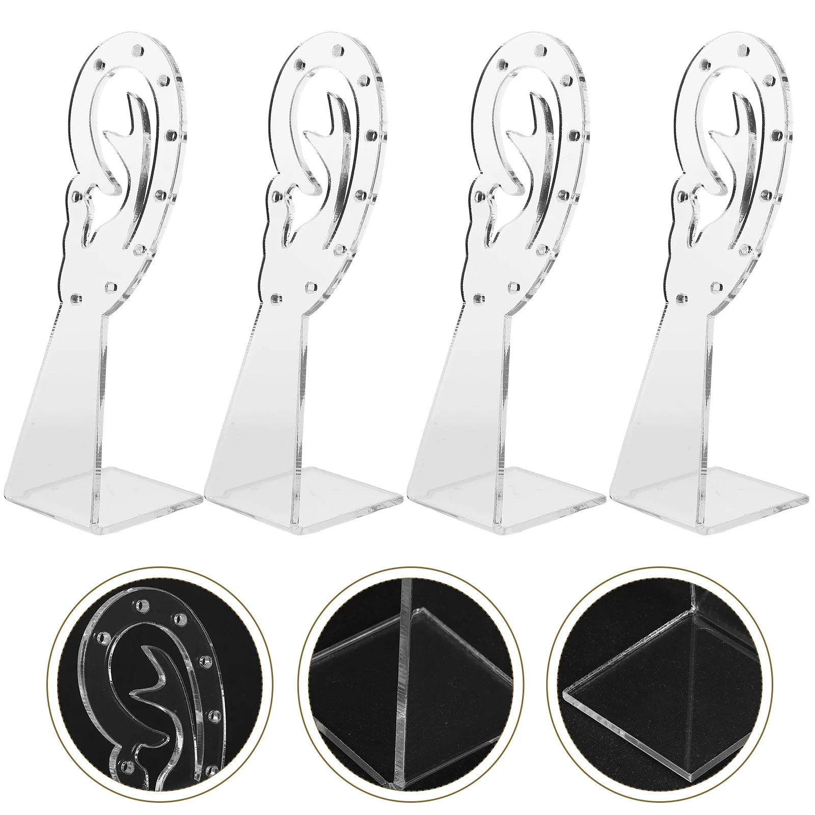 

4 Pcs Pendant Display Shelves Tabletop Jewelry Organizer Acrylic Earring Holder