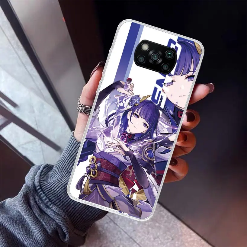 Чехол для телефона Anime Genshin Impact Xiaomi Poco X6 X5 X4 X3 Nfc F6 F5 Pro F4 Gt F3 F2 F1 M5S M4 M3 5G Soft Cover Print Fundas
