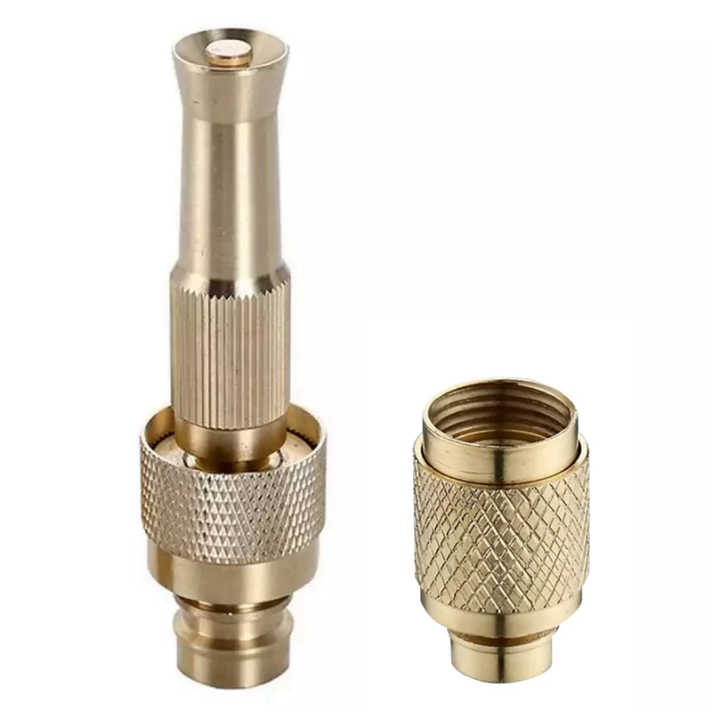 

2X Brass High Pressure Car Wash Adjustable Straight Handle Hose Nozzle Garden Tool Faucet Home Accessories