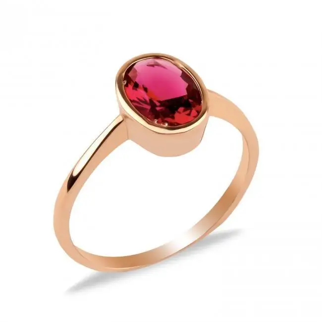 

Tiny Oval Ruby Sterling 925 Silver Ring