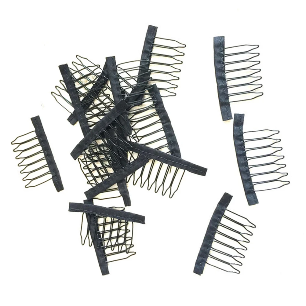 10 шт. кружевная сетчатая расческа для кепок металлические черные инструменты