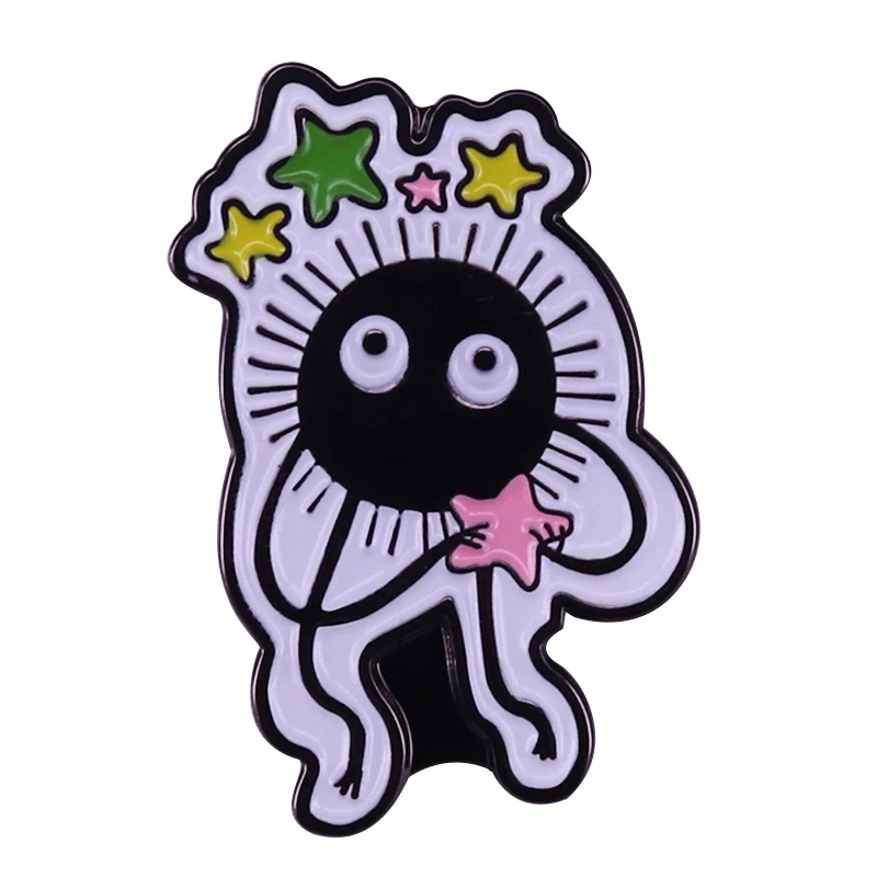 Коллекция булавок Kawaii Soot Sprite ghiвеликолепная брошь аниме призрак радуга звезда