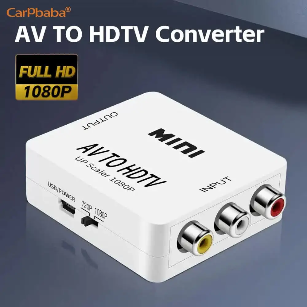 Адаптер AV-HDTV 1080P Композитный видеоконвертер AV2HDTV RCA CVSB L R Конвертер видеоскалера