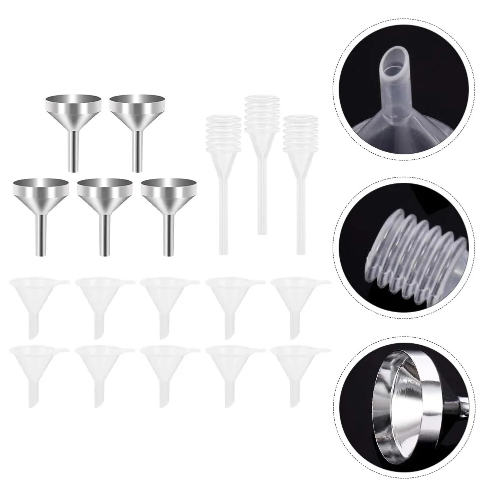 

Perfume Dispensing Tool Multi-purpose Small Funnel Set Sturdy Household Mini Funnels Multi-function Metal Straws