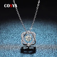 cosya 925 sterling silver 0 5 carat moissanite diamond star pendant necklace for women sparkling fine jewelry valentine gifts