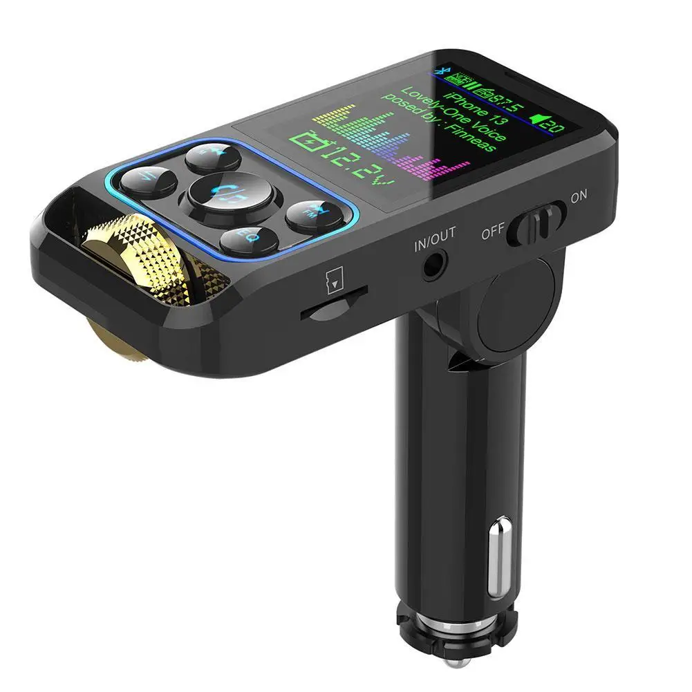 

2022 Color Display Bluetooth FM Transmitter Wireless Car FM Modulator Mp3 Player Car Kit Handsfree QC3.0 Car Charger