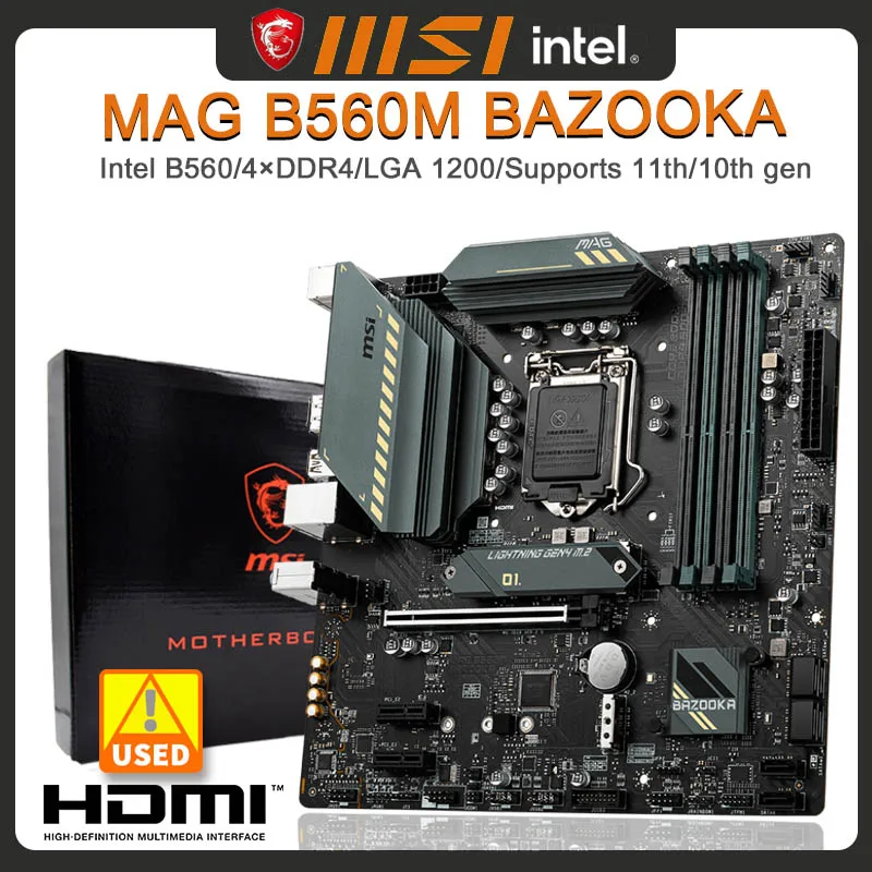 

LGA 1200 B560 Motherboard MSI MAG B560M BAZOOKA For 11th/10th Gen Core cpu DDR4 128GB HDMI PCI-E 4.0 USB3.2 Micro ATX