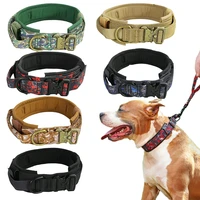 military dog collar and leash set pet training camouflage fashion tactical big dog collars medium large dogs durable accessories