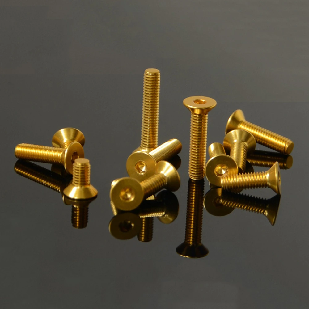 

7075 Aluminum Alloy M3 6mm 8mm 10mm Flat Head Screw Bolts Hex Allen Socket For Model Aircraft Car DIY 5 PCS