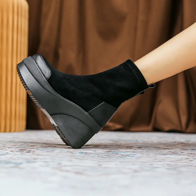 

Lisapie Winter ankle boots women shoes black Short boots new fashion non-slip warm plush Put on Casual shoes woman snow boots