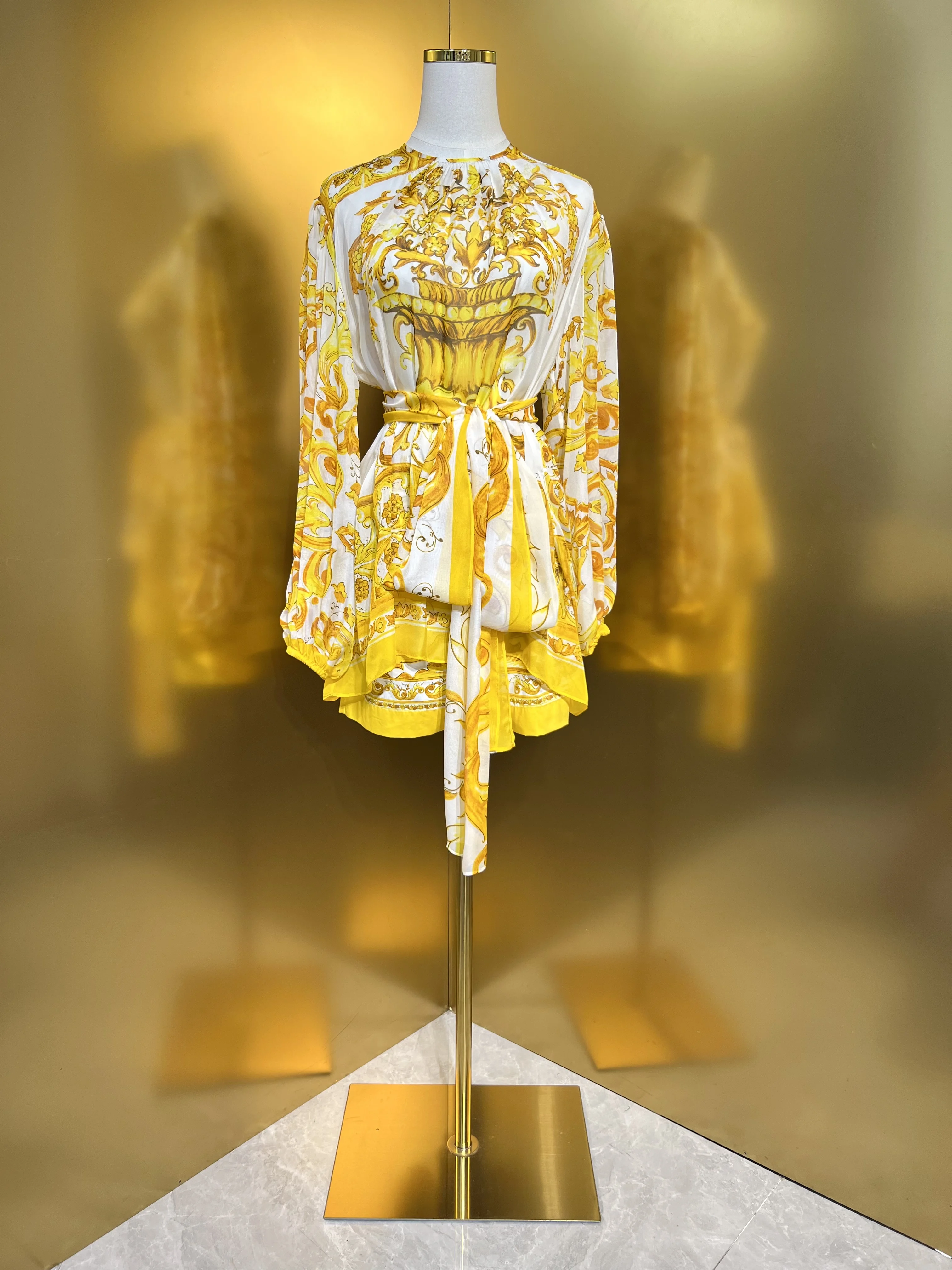 Женская шифоновая рубашка с принтом