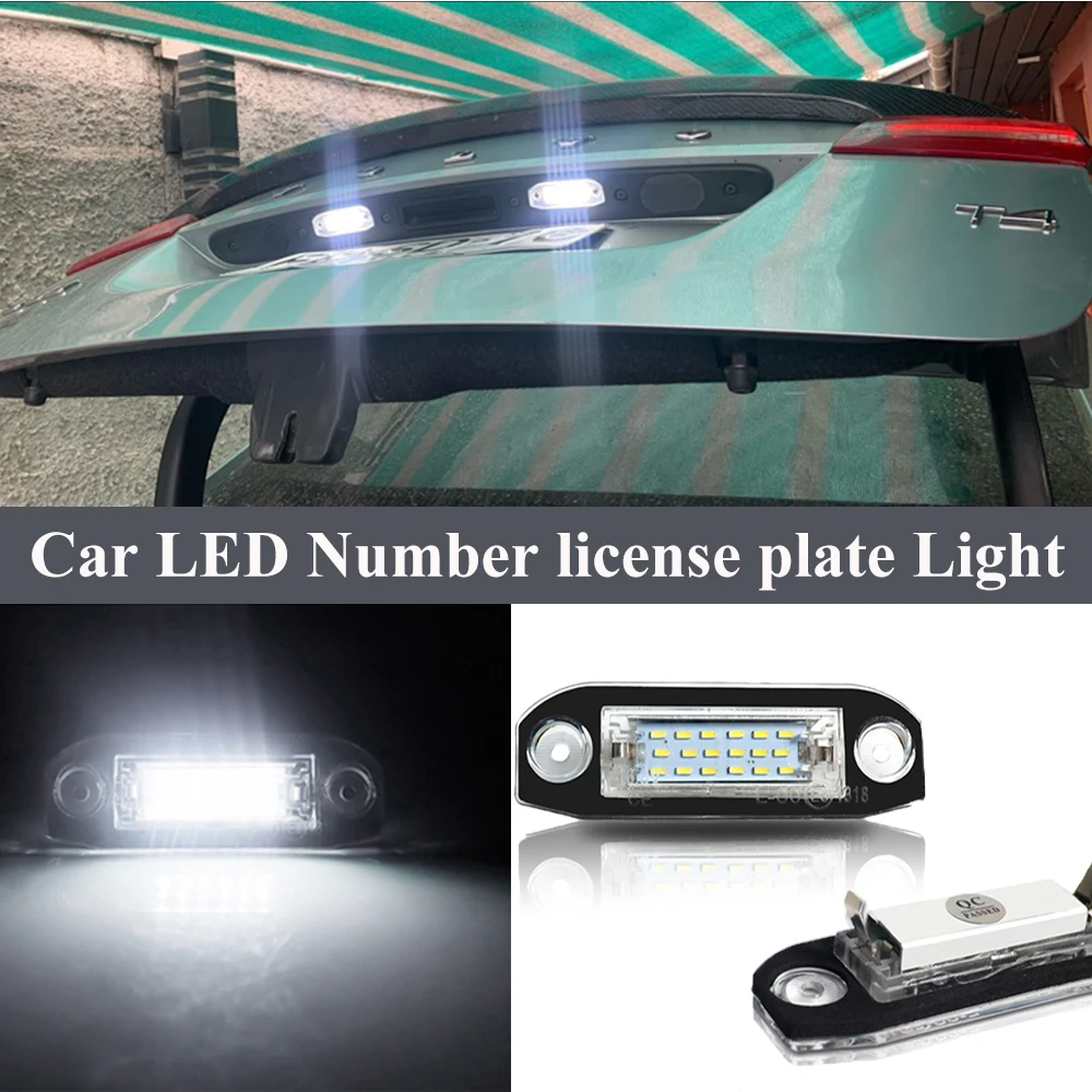 

2 шт. Canbus светодиодный номерной знак светильник автомобильный Стайлинг для Volvo S80 XC90 S40 V60 XC60 S60 C70 V50 XC70 V70 белый 12 В аксессуары