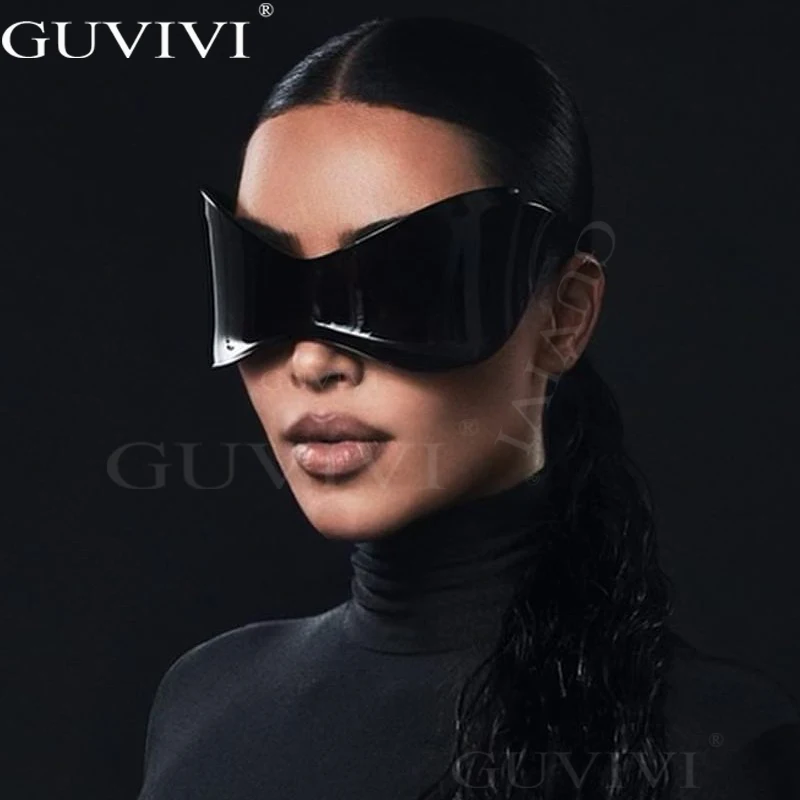 

Солнцезащитные очки оверсайз UV400 для мужчин и женщин, брендовые дизайнерские цельнокроеные солнечные очки в стиле панк «Future Technology Sense y2k», 2000