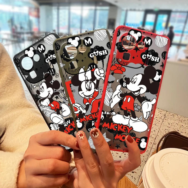 

Cool Minnie Mickey For Xiaomi Mi 11 11T 10 10S 10T Ultra Lite Pro 9 8 Poco X3 F3 GT NFC Frosted Translucent Phone Case