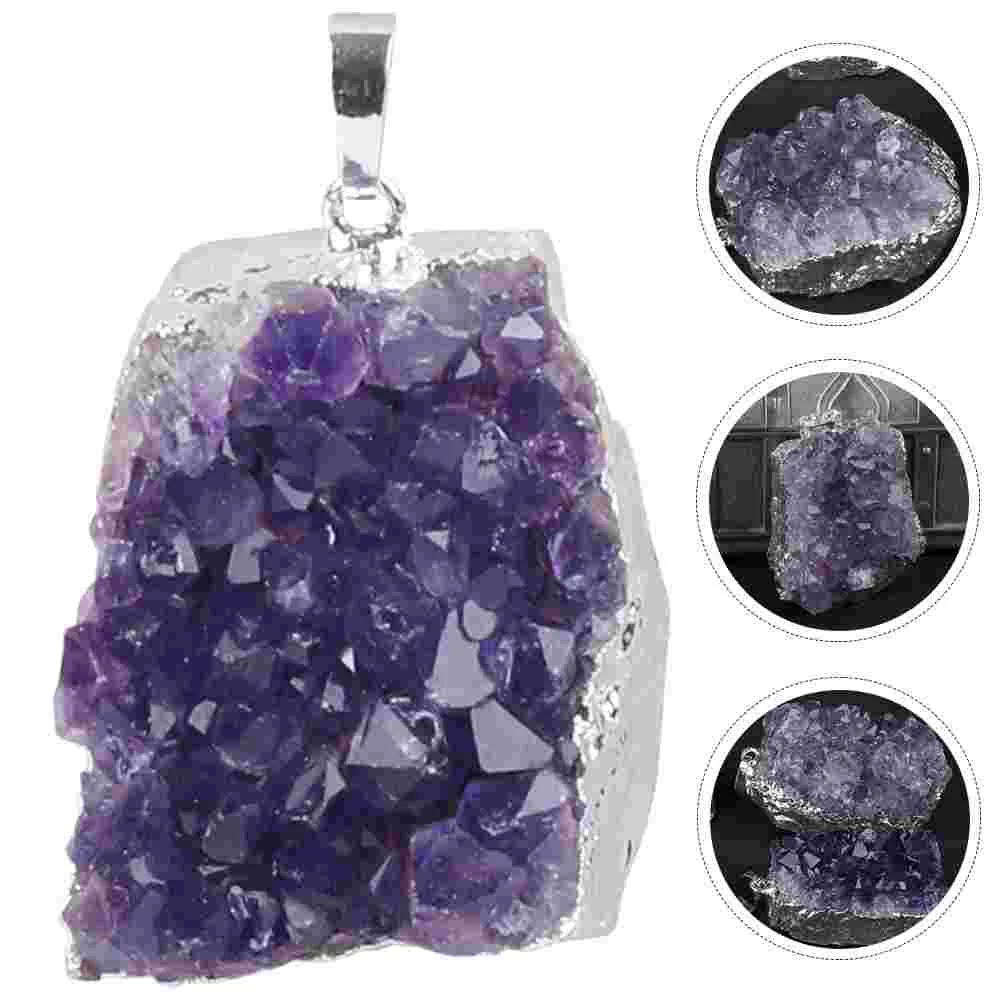 

Crystal Charms Pendant Stone Cluster Charm Natural Making Pendants Gemstone Jewelry Bead Necklace Dangle Geometric Ornaments