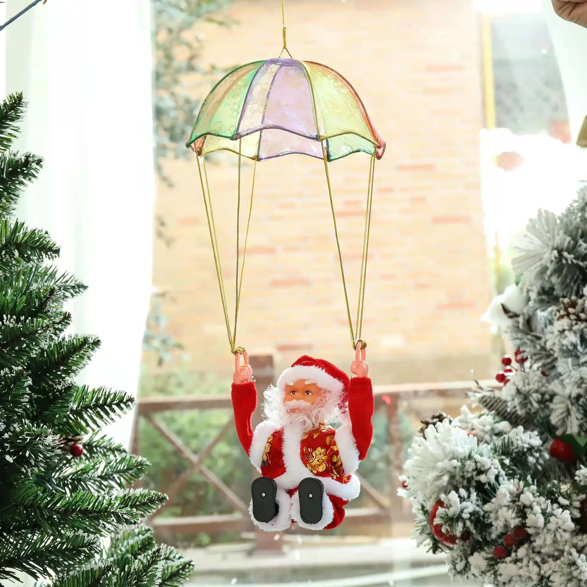 

Лестница парашютный сомерзавр электрическая музыка кукла Санта Клауса рождественские украшения детские игрушки подарки