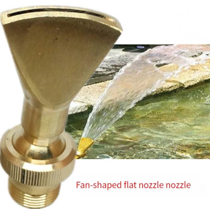 Adjustable Brass Fan-shaped Fountain Nozzle 1/2'' 3/4'' 1''  Threaded Interface Indoor And Outdoor Landscape Sprinkler Garden