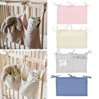 Подвесные мешки для хранения для детской кроватки, хлопковый органайзер для новорожденных, карман для игрушечных подгузников, Комплект постельного белья, сумки для магазина подгузников