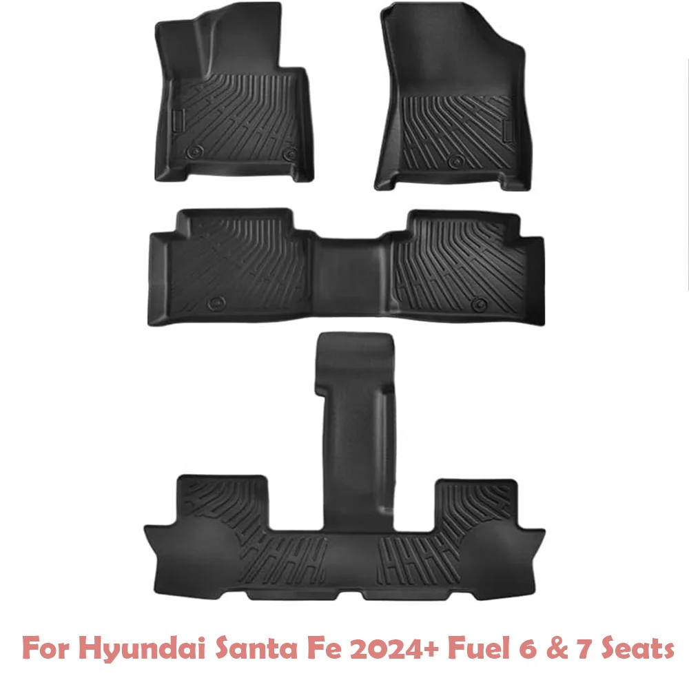 

Всесезонный напольный коврик для Hyundai Santa Fe 2024 + 6 и 7 мест, коврик для багажника, водонепроницаемый коврик, подходит под заказ, гибридные вставки из термопластичного эластомера