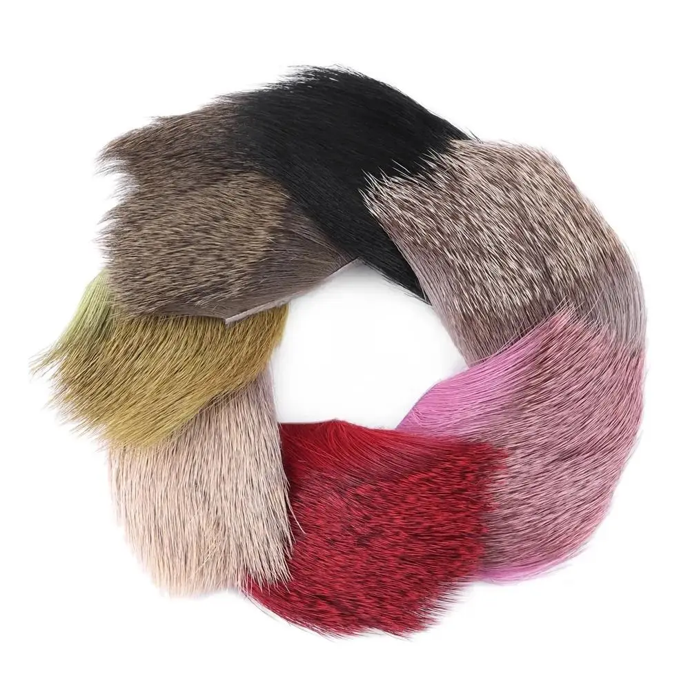 Deer Hair Patch 5x5cm Brown Pink Black