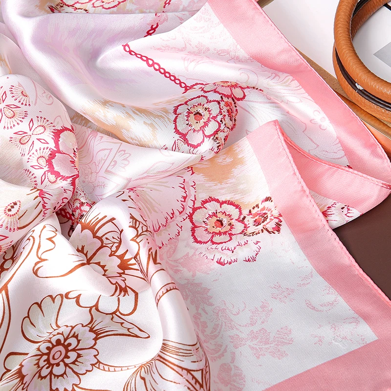 Роскошный брендовый шейный платок шелковый шарф для женщин дизайнерские ленты