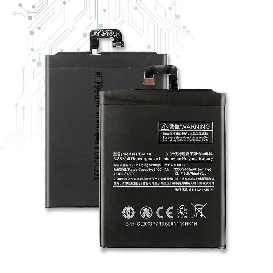 Аккумулятор для телефона большой емкости BM3A Xiaomi Note 3 3400 мАч с инструментами