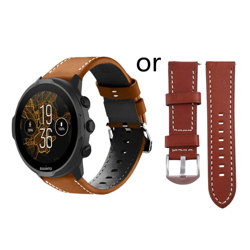 

Кожаный ремешок подходит для suunto7/9/9 Baro спортивные часы браслет на запястье петля сменный водонепроницаемый ремешок 2022 Новинка