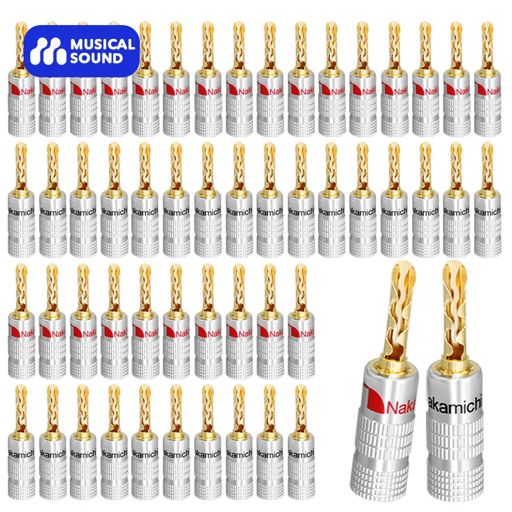 

Musical Sound Banana Plug Pin Screw Type Speaker Wire Cable Connectors 24K Gold Plated Audio Jack Connectors for Speaker Wire