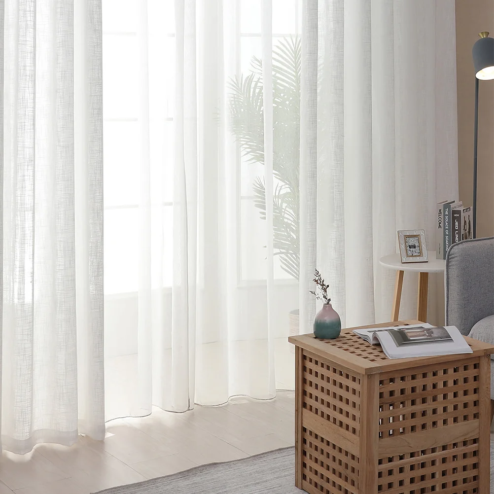 

Curtain Panel Window Draperies Linen Curtains Bedroom Balcony Sheer Living Yarn