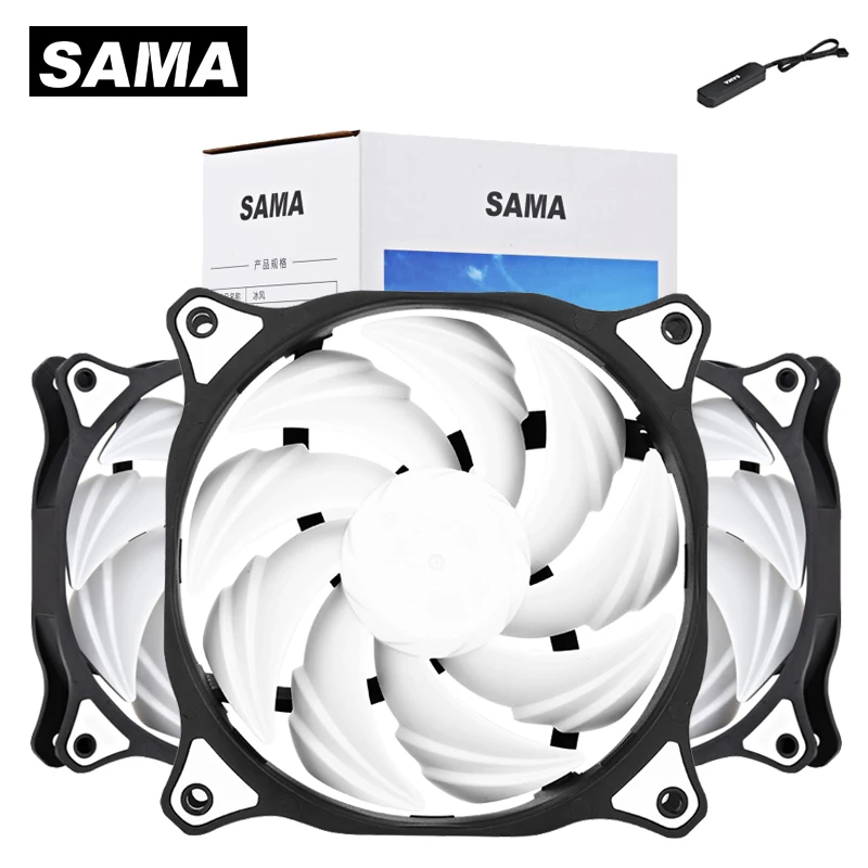 SAMA 90.29CFM 4PIN PWM 120mm Cooler Fan High Air Flow Computer Case Cooling Fan No RGB PC Gaming Video Card 800-2000RMP