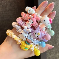 kawaii sanrio hair ring hellokittys pompom purin mymelody cartoon cute simple head rope anime sweet headwear girl birthday gift
