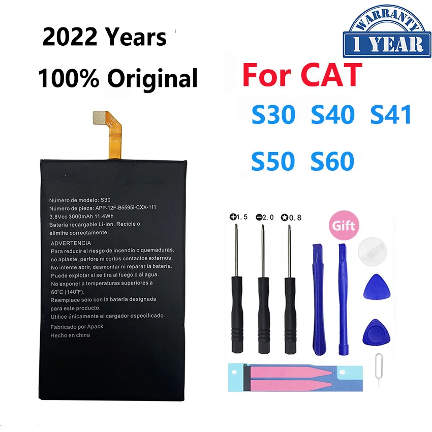 100% Original For Caterpillar Cat S30 S60 S40 S50 APP-12F-B5595I-CXX-111 APP00223 Battery Batteries Bateria