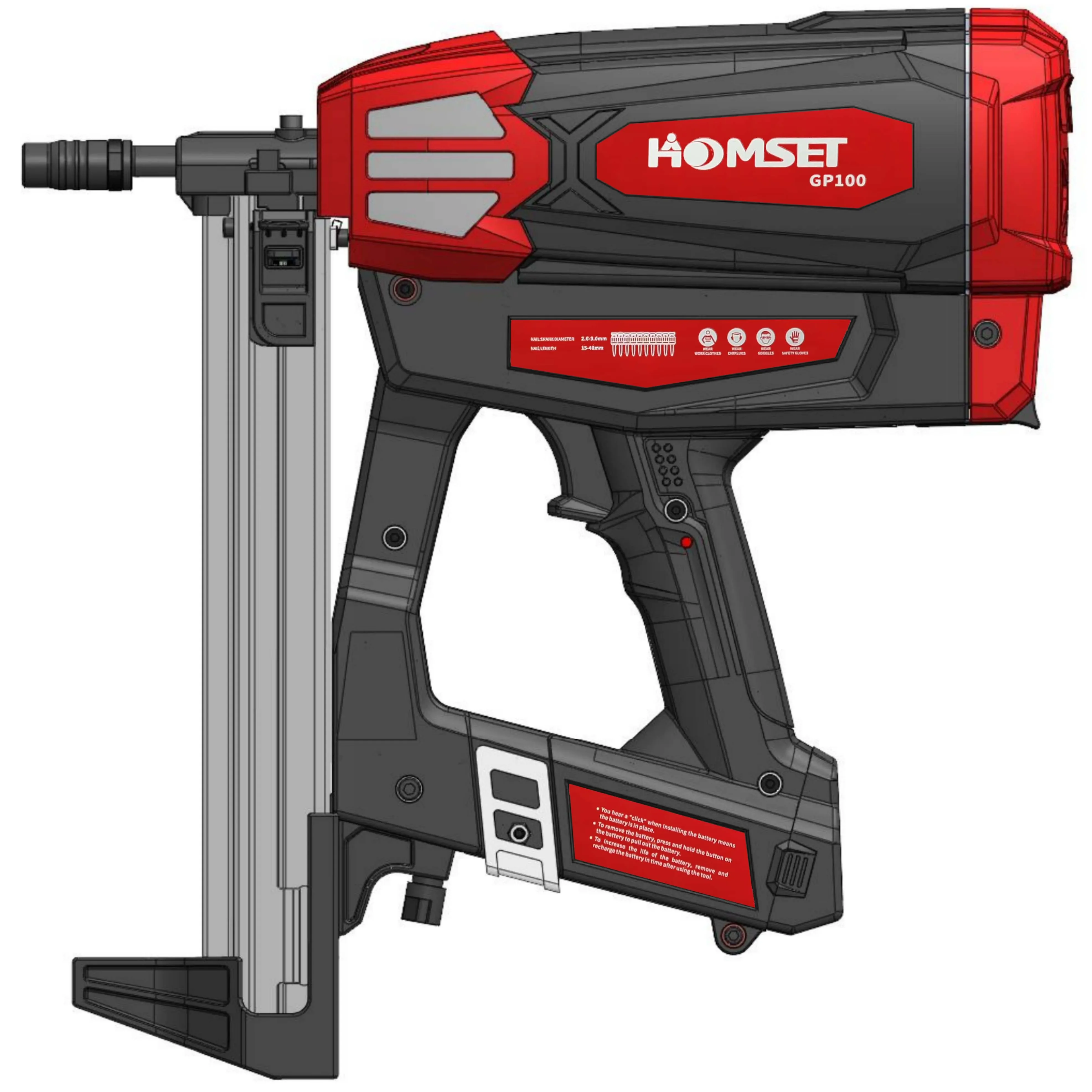 2023 OEM мощный бетонный газовый гвоздезабивной станок GP100 пистолет