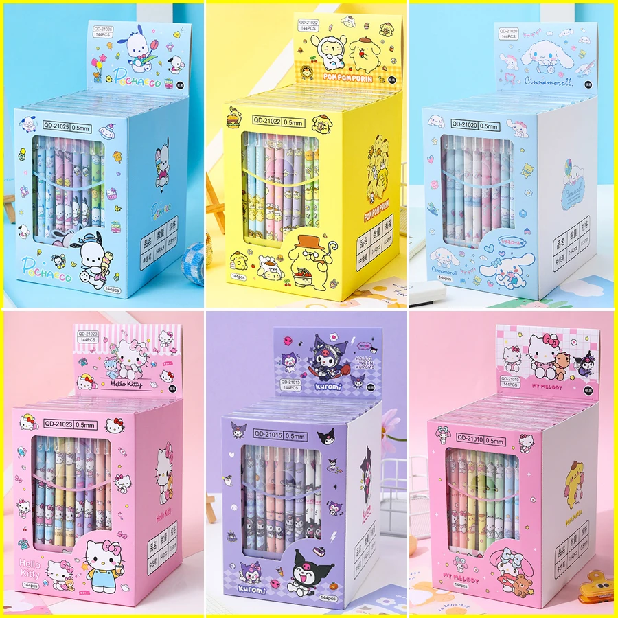 

Sanrio гелевая ручка в стиле мультфильма Hello Kitty Melody Kuromi Cinnamoroll нейтральная ручка, шариковая ручка, набор школьных канцелярских принадлежностей