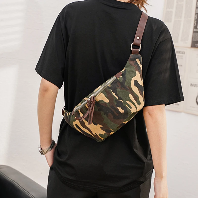 Men Bags Crossbody Camouflage Outdoor Sports Sling Backpack Teenagers Small Canvas Crossing Shoulder Purses Mens Chest Bag