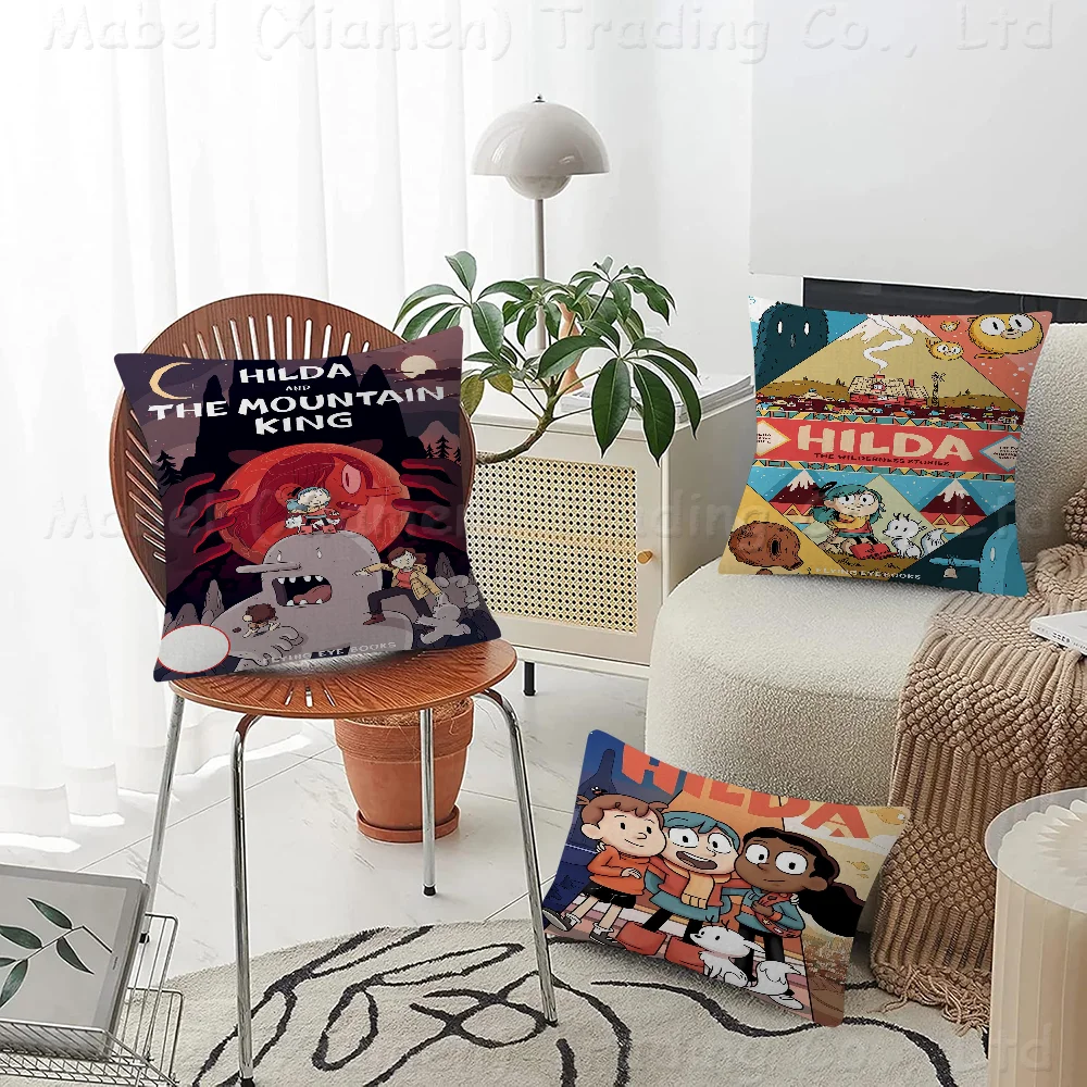 Anime H-Hilda Cushion Cover Pillowcase Upholstery Sofa Throw Pillow Home Decor Pillowcas