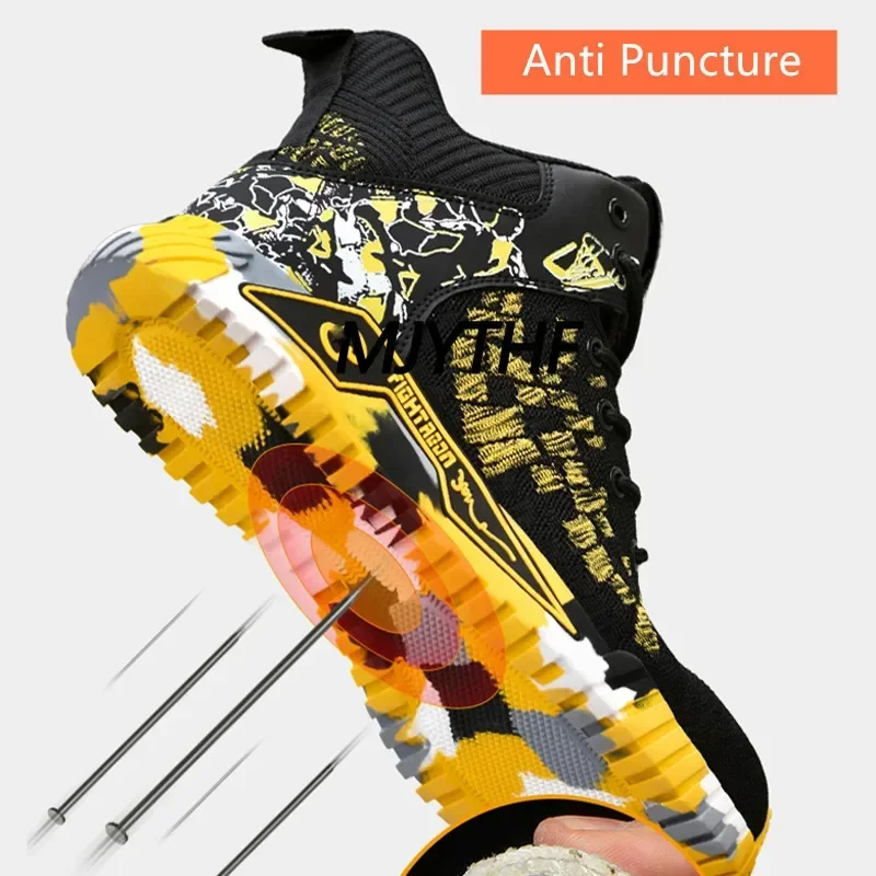 Защитная обувь большого размера 47 48 49 50 мужская неразрушимая дышащие рабочие