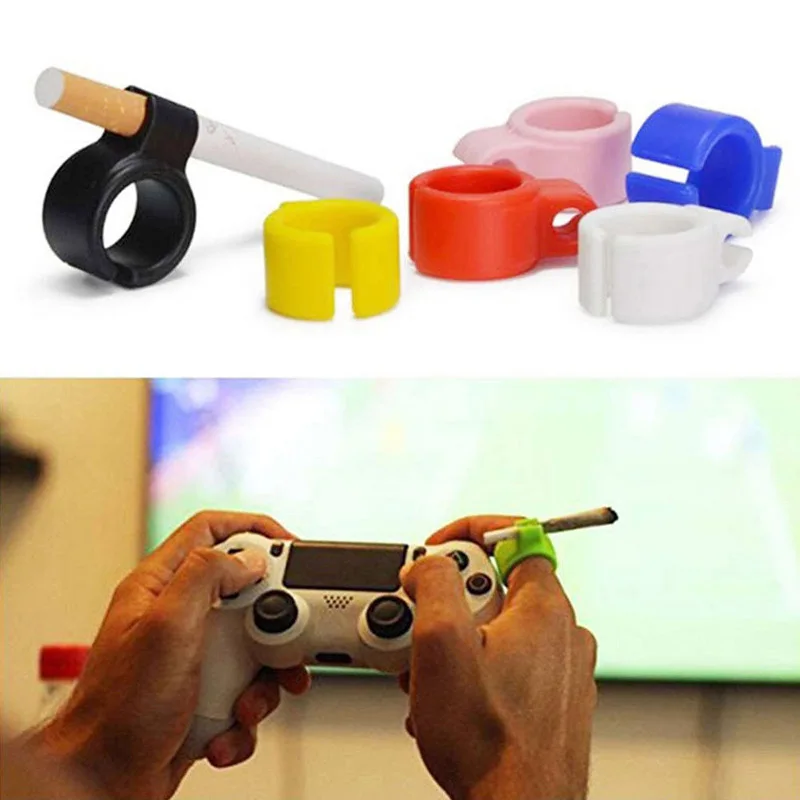 1Pcs Silicone Smoker Finger Ring Hand Rack Cigarette Holder Smoking Accessories for Game Player Driver Free |