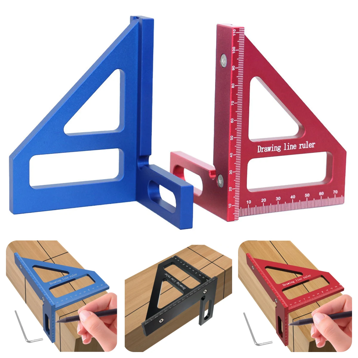 1 шт. линейка для деревообработки 3D многоугольная 45/90 градусов квадратная угловая