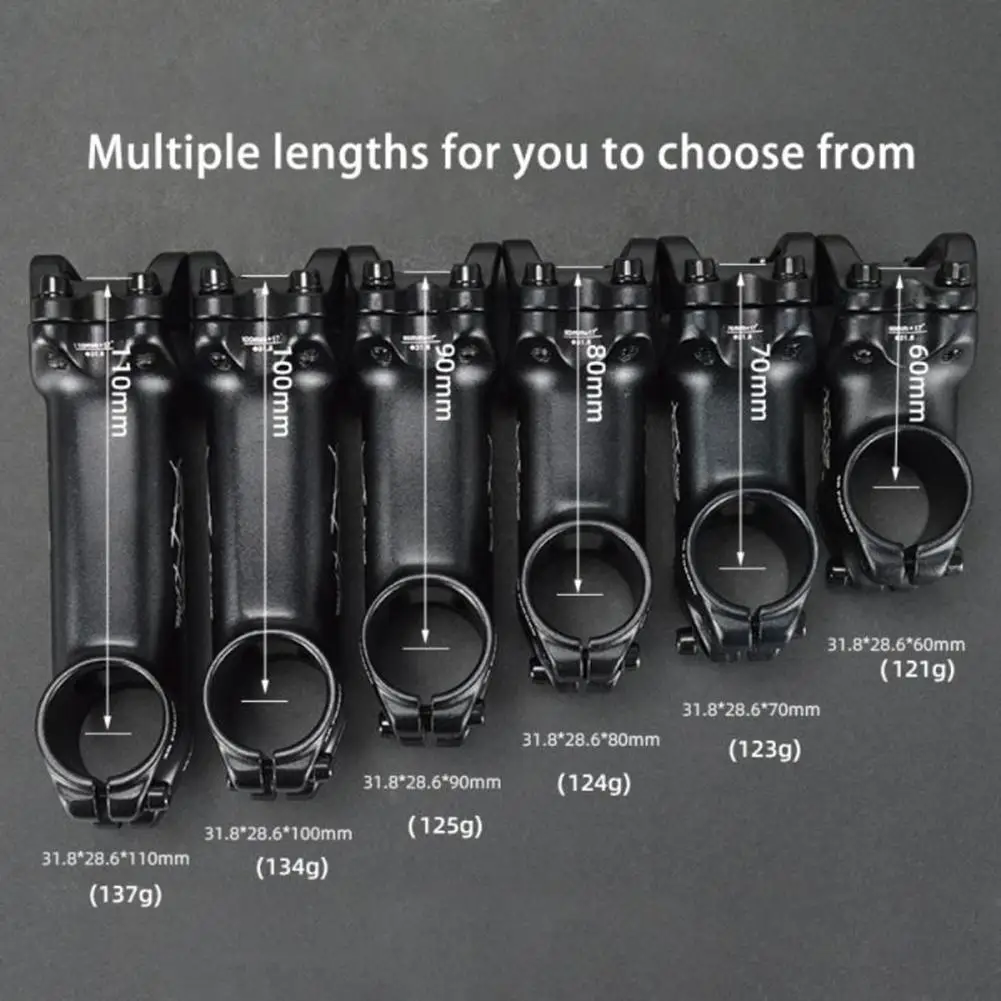 

Bicycle Stem 10/17/25/35 Degree 60/70/80/90/100/110mm Aluminum Alloy Mountain Bike Hollow Riser Bicycle Accessories