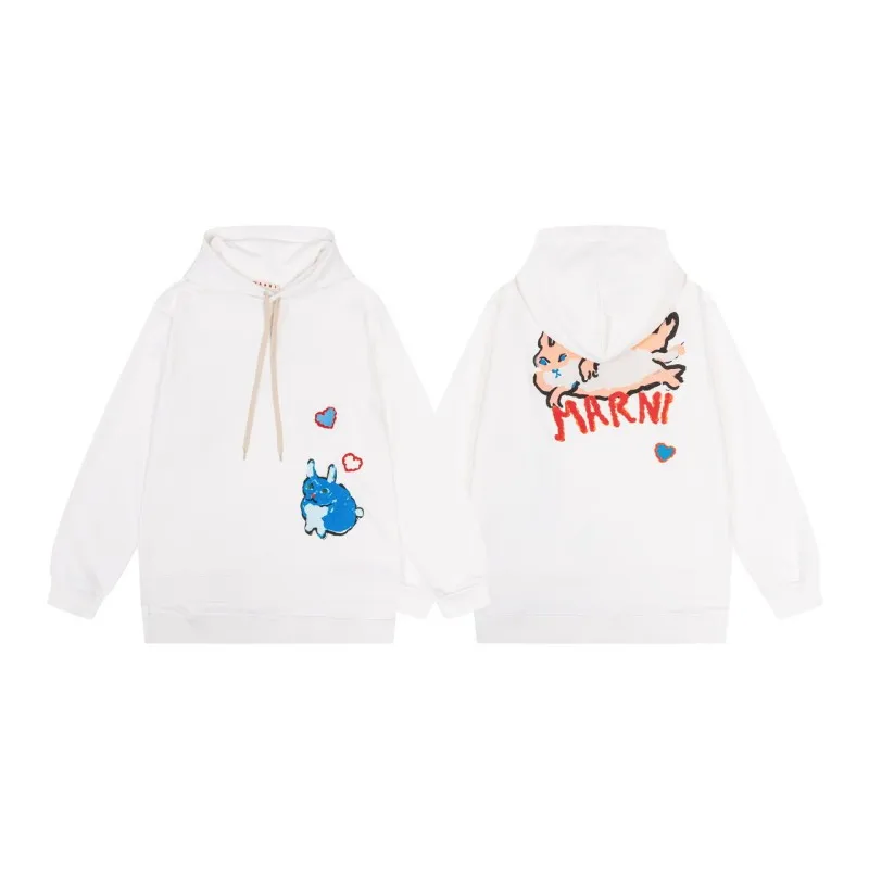 

2023 New MARNI Sweaters for Men and Women in the Year of the Rabbit Exclusive Printed Hoodie for Couples