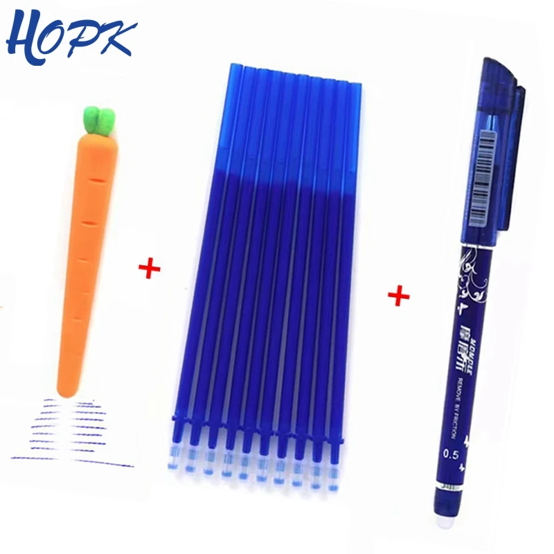 

7/12Pcs/lot Erasable Pen Refill Rod 0.5mm Blue/Black/Red Ink Gel Pen Washable Handle Set for School Office Supplies Stationery