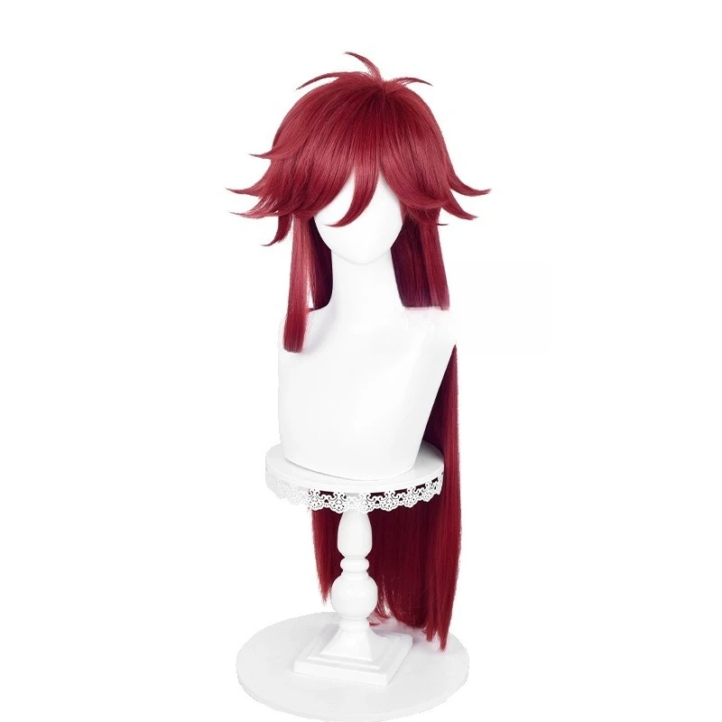 Парик для косплея Grell Sutcliff, длина 90 см, прямой, темно-розово-красный парик, косплей, аниме, парик для косплея, термостойкие синтетические парики (art.: 3920d35fef168) - 3920d35fef168
