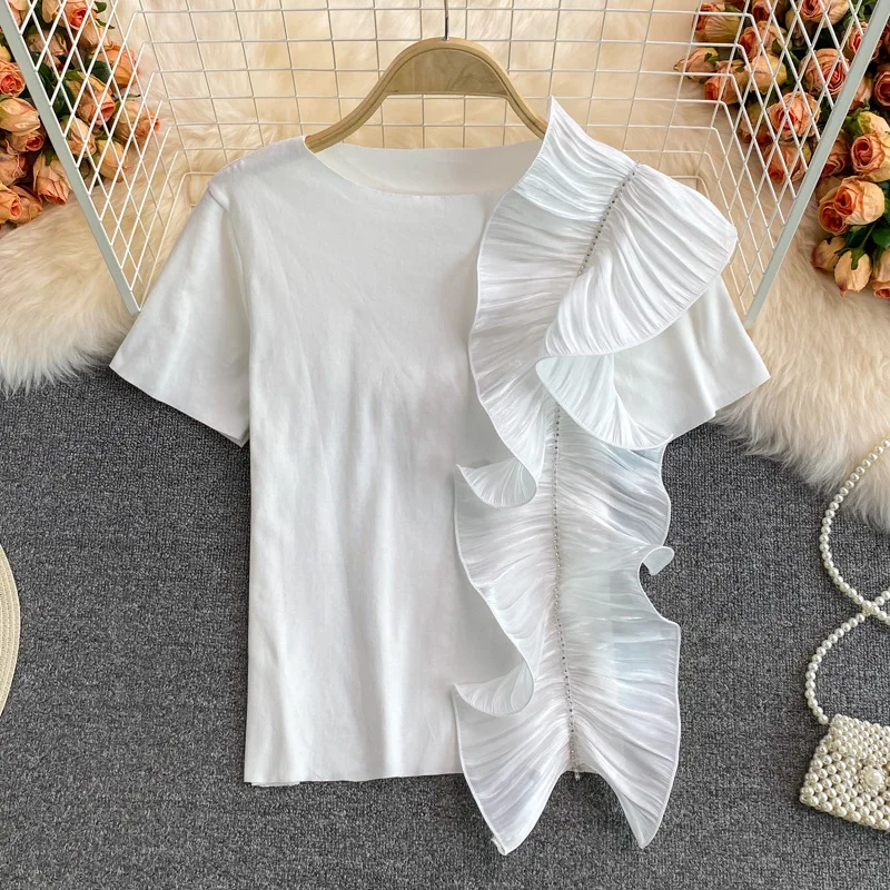 

Cross-border women's fashion! Get Interesting Cotton T-shirt WHITE