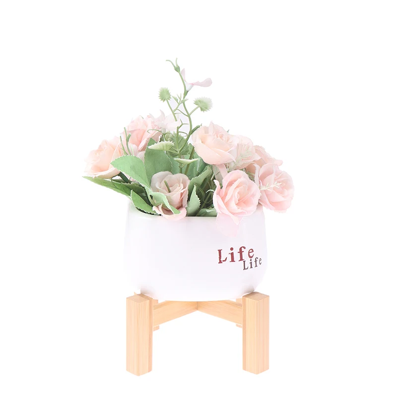 

Wooden Stool Flower Shelf Home Decoration Flowerpot Rack Garden Plants Stand