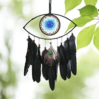 devils eye dream catcher feathers blue evils eye dreamcatcher peacocks feathers wall hangings ornament for bedroom living room