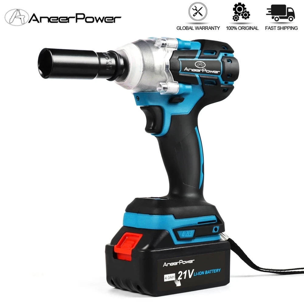 Cordless Impact Wrench 21V Brushless Electric 350N.m Rechargeable 1/2 Inch Drill Power Tools Compatible With Makita 18V Battery
