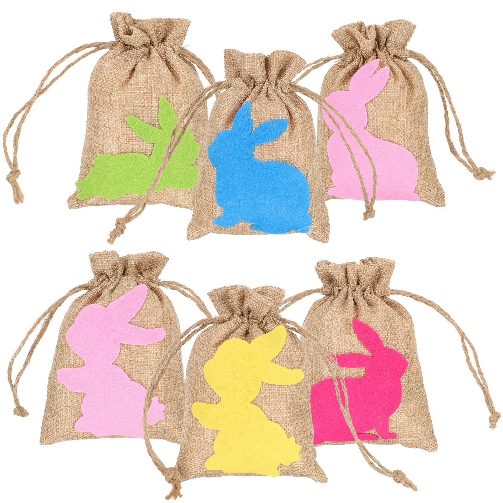 

Easter Tote Rabbit Candy Drawstring Treat Bunny Gift Basket Goody Party Burlap Supplies Egg Bucket Kids Favor Pail Sacks Jewelry