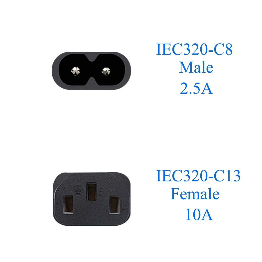 Адаптер питания IEC320 C8 папа-мама C13-C13 |