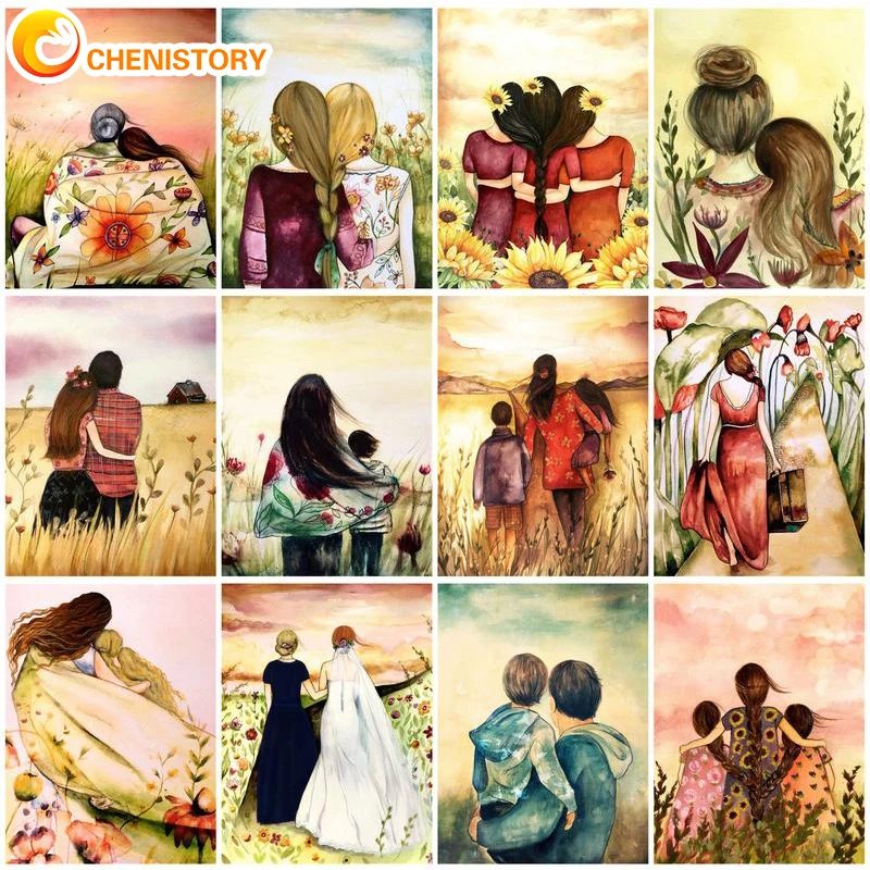 

CHENISTORY 60x75cm Oil Painting By Numbers On Canvas Figure Coloring Pictures By Numbers Girl Digital Painting Unique Decor Gift